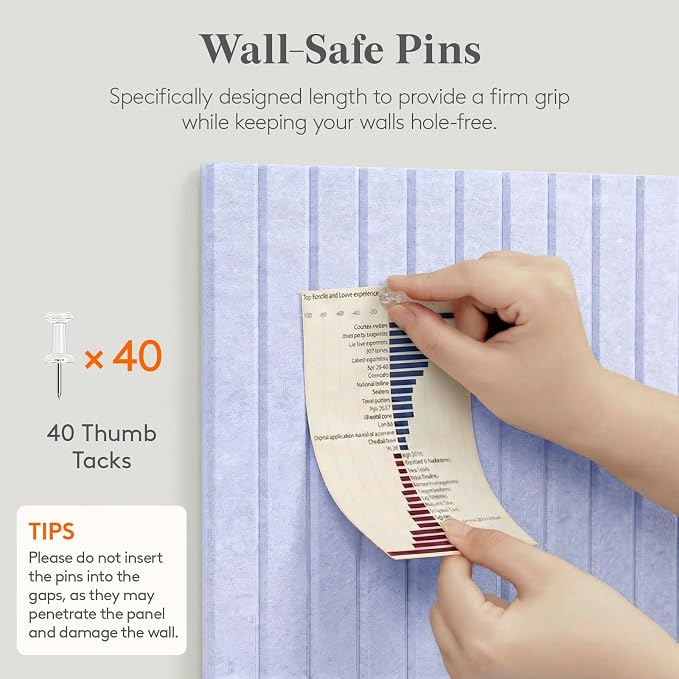 Lifewit Large Felt Bulletin Board, 9 Pack Cork Board Alternative for Walls, 36"x 24" Total Size with Self-Adhesive, Message Board Pin Board with 40 Pushpins for Office Decor, Classroom, Periwinkle