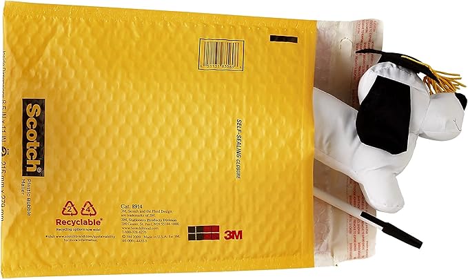 Scotch Poly Bubble Mailer, 8914R-4-1-EF White, Small, Size 4, Inside Dimensions 9.5 INx13.5 IN,Made with 50% recycled plastic 1pk, 10 packs per inner