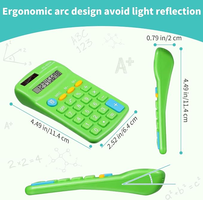 Flutesan 30 Pack Pocket Calculator,Green, White, Red, Yellow, Blue, Black | Mini 4 Function Calculators, for Students Kids, Small Battery Powered Bulk, Basic Handheld, for School Classroom Home Office