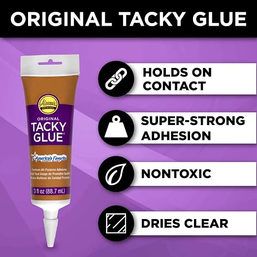 Aleene's Original Tacky Glue Tube, All Purpose Adhesive, Perfect for Crafts and DIY Projects, Dries Fast and Clear, 3 fl oz