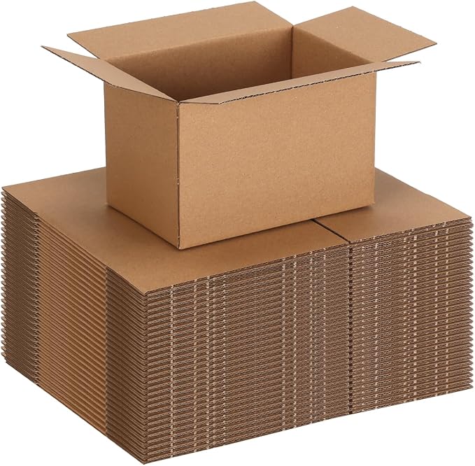 30-Pack Shipping Boxes 6x4x4 Inches, Brown | Corrugated Cardboard Box for Business Packing, Shipping, and DIY, Easy to Fold and Assemble