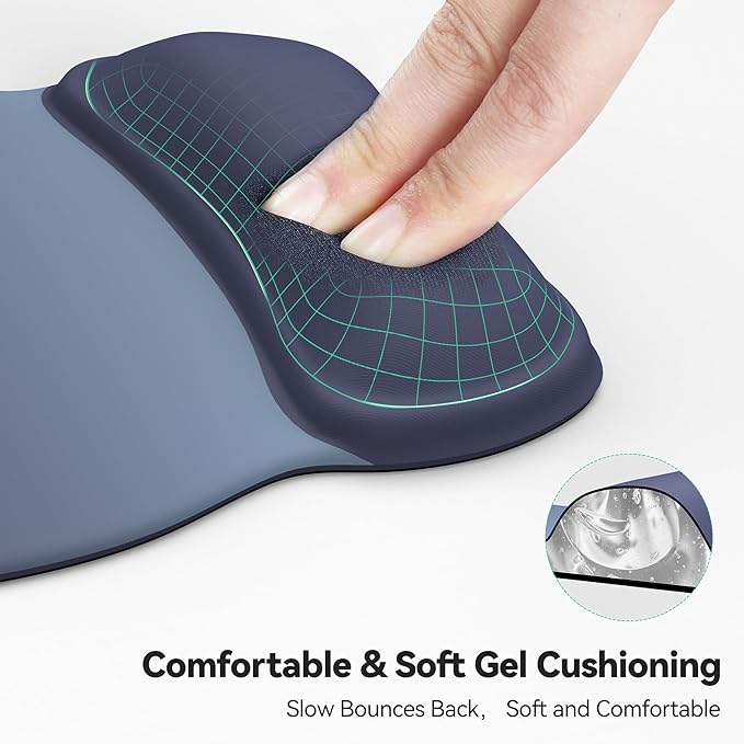 TECKNET 2 Pack Gel Mouse Pad with Wrist Rest, Ergonomic Office Mousepad with Wrist Support - Non-Slip & Smooth Surface Comfortable Desk Accessories Mat for Office, Gaming and Study - Gradient