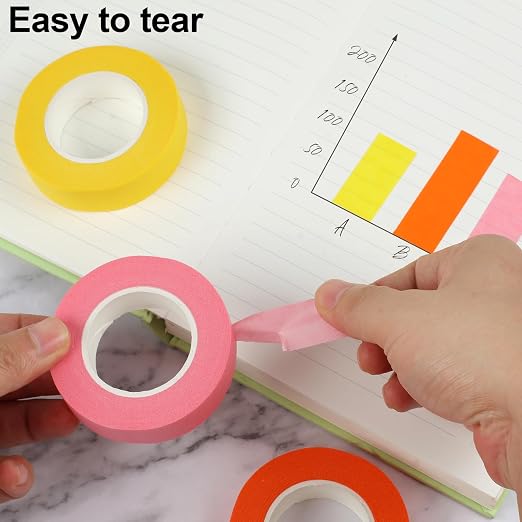 Guirnd 12PCS Colored Masking Tape, Arts & Crafts Supplies Colored Tape for Kids, Color Painters Tape Rolls 1.7cm x 18m (2/3In x 19.5Yards)