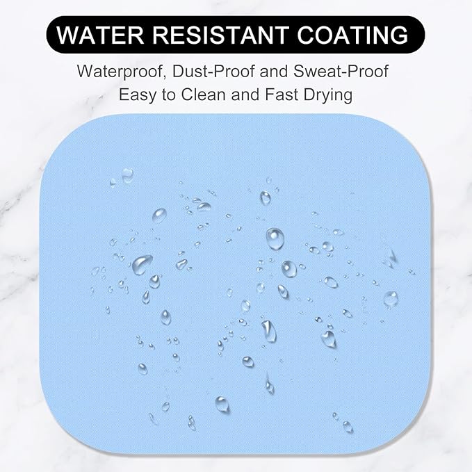 Hsurbtra Mouse Pad, Premium-Textured Small Square Mousepad 8 x 9 Inch Blue, Thick 3 mm Anti-Slip Waterproof Rubber Pretty Cute Computer Mat for Office Home Gaming Laptop Men Women Kids