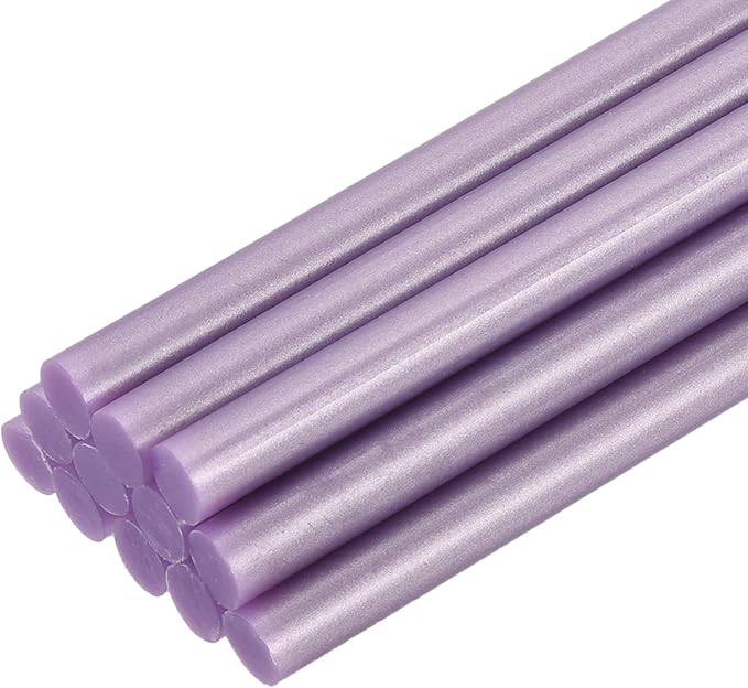 uxcell 12pcs Mini Hot Glue Sticks for Glue Gun 0.27 x 4 Inch Small Glue Sticks, 7 x 100mm Metallic Purple