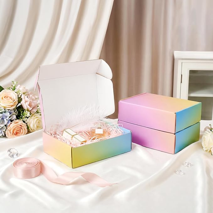 Shipping Boxes Small 7x5x2", 50 Pack Colorful Corrugated Cardboard Boxes, Mailer Boxes for Small Business Mailing Packaging