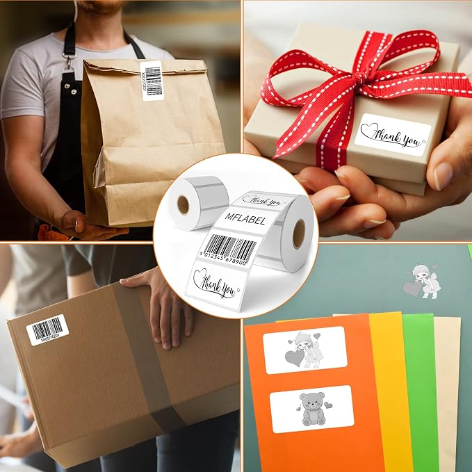 MFLABE 72 Rolls of 1000 2-1/4 x 1-1/4 Inch Direct Thermal Perforated Shipping Labels,SKU Labels