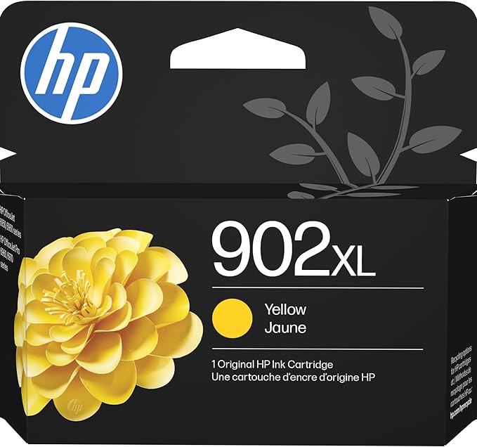 HP 902XL Yellow High-Yield Ink Cartridge | Works OfficeJet 6950, 6960 Series, OfficeJet Pro 6960, 6970 Series | Eligible for Instant Ink | T6M10AN