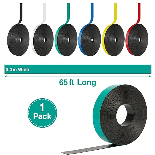 CHUNNIAO Green Magnetic Tape for Whiteboard in Classsroom,Fine Line Gridding Tape - 2/5 Inch x 65 Feet,Office Supplies