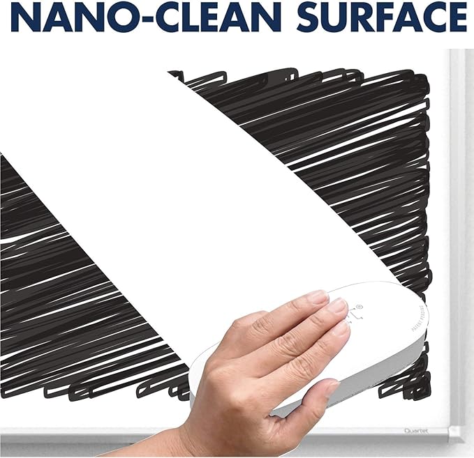 Quartet Magnetic Dry Erase White Board, 24"W x 18"H Whiteboard, Nano-Clean Surface Resists Ink Stains, Silver Aluminum Frame (SM531)