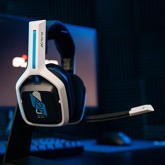 ASTRO Gaming A20 Wireless Headset Gen 2 - Compatible with PlayStation 4 & 5 / PC/Mac - White/Blue