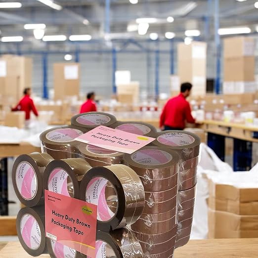 iMBAPrice Brown Packing Tape 2 Inch x 110 Yards, 6 Rolls | Heavy Duty 2.0 Mil, Strong Adhesive BOPP, Carton Sealing, For Moving, Mailing, Storage & E-Commerce