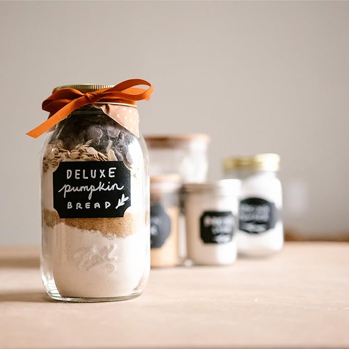 96 Chalkboard Labels for Storage Bins, Chalkboard Stickers with Chalk Maker, Chalk Labels for Kitchen Containers Organizing, Removable Black Food Pantry Jar Label Stickers for Glass Bottles
