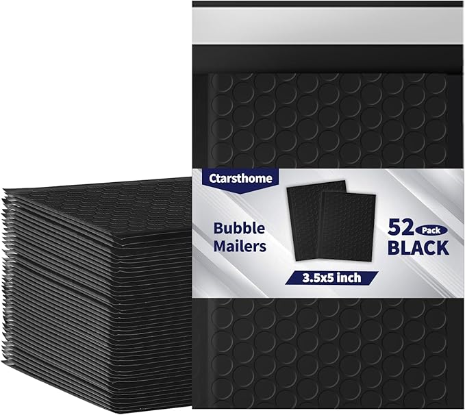 52 Pack Bubble Mailers 3.5x5inch Padded Envelopes Thin Mailing Envelopes Waterproof Bubble Opaque Padded Mailers Self Seal Adhesive Shipping Bags for Mailing Jewelry Makeup Small Business
