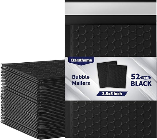 52 Pack Bubble Mailers 3.5x5inch Padded Envelopes Thin Mailing Envelopes Waterproof Bubble Opaque Padded Mailers Self Seal Adhesive Shipping Bags for Mailing Jewelry Makeup Small Business