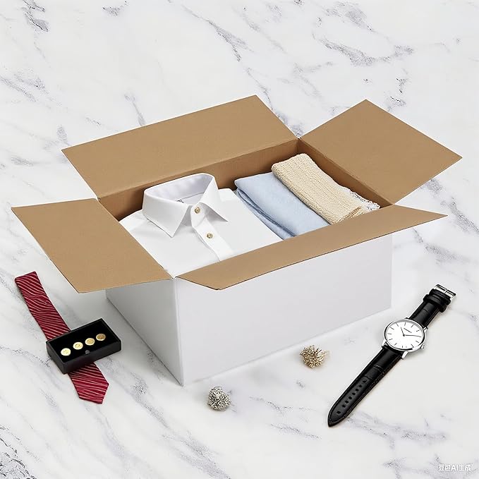 EXYGLO 15 Pack 12x9x6 Shipping Boxes for Small Business, White Corrugated Cardboard Small Box for Packaging, Moving, Mailing, and Storing
