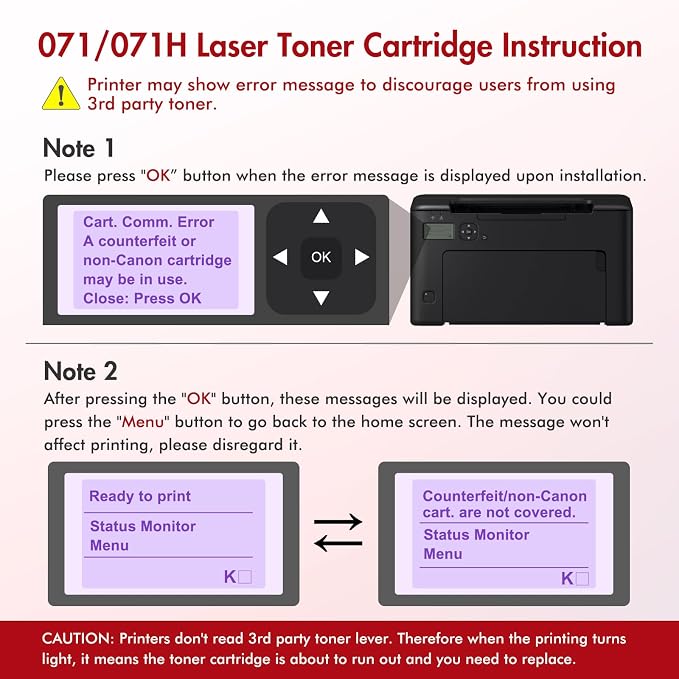071 Black Toner Cartridge for Canon Cartridge 071 071H MF270 MF273dw 2 Pack | Compatible for Canon ImageClass MF273dw MF272dw LBP122dw LBP121dn MF275dw MF274dn MF271dn MF270 LBP120 Printer