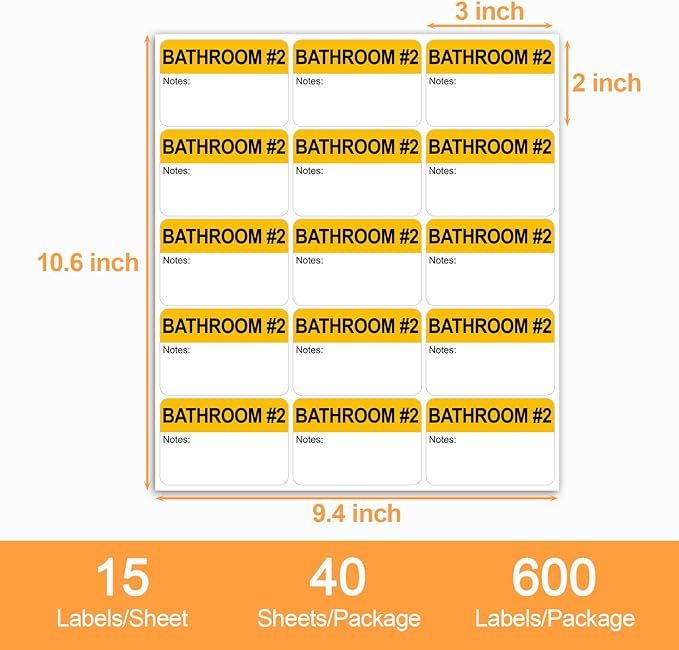 600 Writable Stickers 2” x 3” Each,20 Designs Pre-Printed Color-Coded Home Moving Packing Box Labels with Fragile, Extra, Heavy Labels