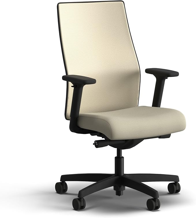 HON Ignition 2.0 Ergonomic Office Chair, Lumbar Support, Desk Chair, Linen | Ergonomic office desk chair with lumbar support, adjustable arms, office decor, workstation comfort for focused productivity