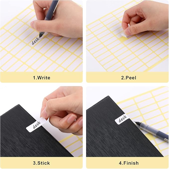 1260 Pcs Matte White Labels Stickers Small Blank Labels Removable Sticky Price Tags Labels Stickers for Jars Boxes School Office Kitchen (10 X 31 mm)