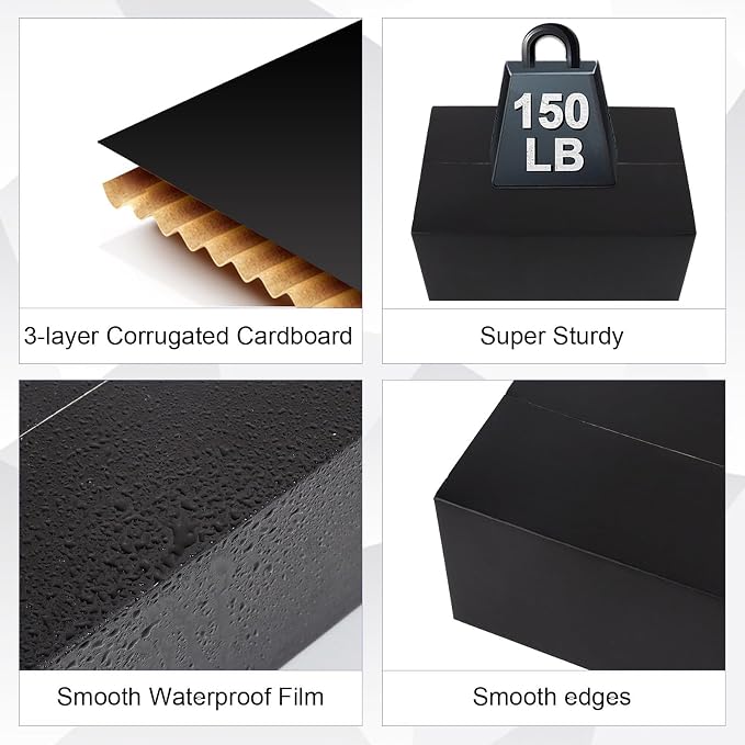 Shipping Boxes Medium 9x6x4 Inches, 30 Pack Mailer Packaging Boxes Bulk, Black Corrugated Cardboard Boxes for Small Business Mailing Packing