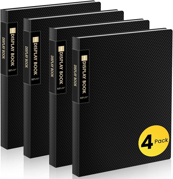 Sooez 4 Pack Binder with Plastic Sleeves 30Pocket, Displays 36 Pages 8.5x11 | Presentation Folders with Clear Sheet Protectors, Art Portfolio Binder for Certificate & Office Project Folder