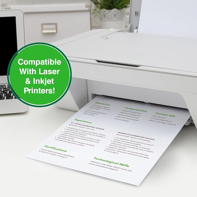 PrintWorks 100% Recycled Printer Paper 8.5" x 11" White - 20 lb Copy & Multipurpose Computer Paper - 8 Packs, 3200 Sheets - Made in the USA - 92 Bright - Printer & Copier Compatible (00018-8)
