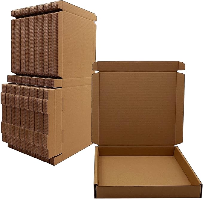 7x7x1 inch Small Shipping Boxes 50 Pack, Brown Kraft Corrugated Cardboard Mailer Boxes Bulk for Packaging Business Mailing Gift，Mini Mailer Boxes for Packaging Supplies