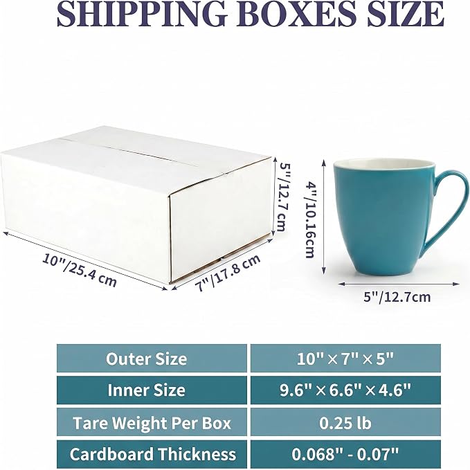 40 Pack Small Shipping Boxes 10x7x5 Inches | White Corrugated Cardboard, Box for Packaging Small Business Mailing Storage Moving, Easy Assemble