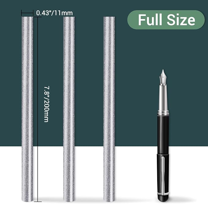 Glitter Silver Hot Melt Glue Stick, Manarty 24 PCS 0.43 Dia x 8" Long Fbric Glue Sticks for DLY, Adhesive Hot Melt Gluing Sticks for Crafting, Woodworking, Decoration, Bonding Repair, Wax Sealing