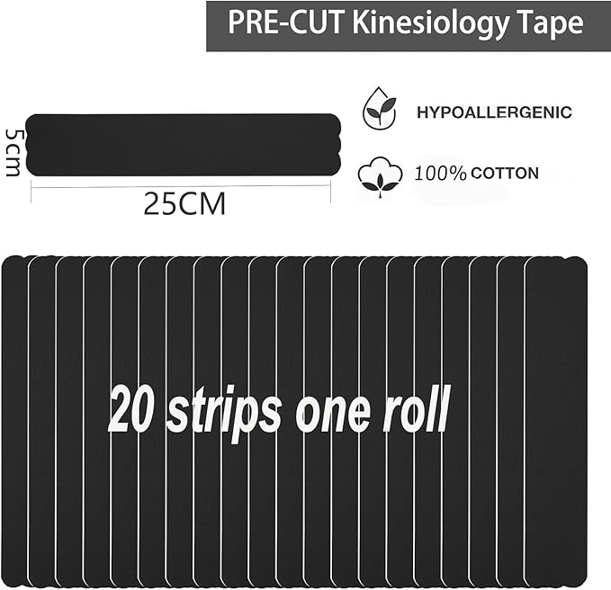 Kinesiology Tape Pro Athletic Sports Waterproof Breathable Latex Free Tape for Ankle Wrists Knees Elastic Running Tennis Swimming Football Sports Activities Tapes (6 Pack, Mixed Color)