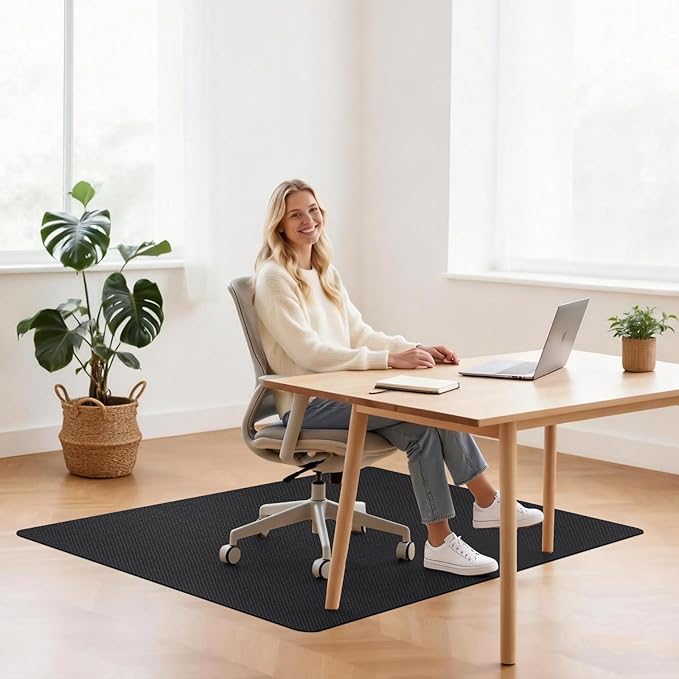 Sycoodeal Chair Mat,36" x 55" Office Chair Mat for Hardwood and Tile Floor, Heavy Duty Floor Protector for Rolling Chairs,Non-Slip,Computer Mat for Home Office(Black)