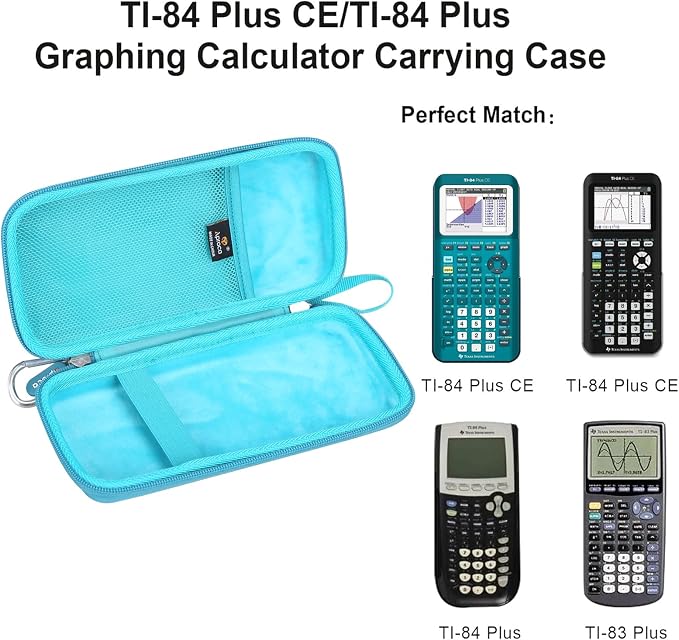 Aproca Calculator Case Compatible with Texas Instruments TI-84 Plus CE / TI-84 Plus / TI-83 Plus / TI-89 Titanium / TI-85 / TI-86 Color Graphing Calculator-Teal (Case Only)