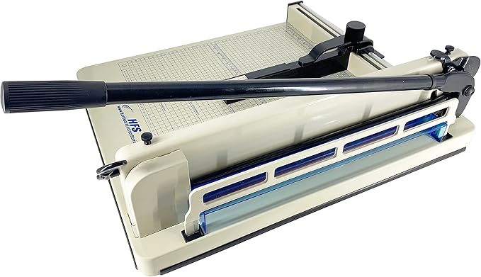 HFS(R) Heavy Duty Guillotine Paper Cutter 400 Sheet Capacity | Solid Steel Construction (A3-17'' paper cutter)