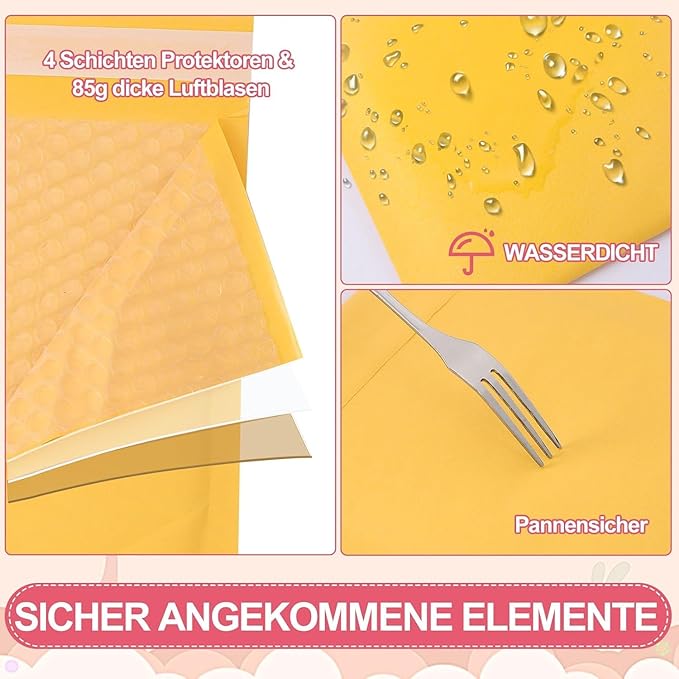 Kraft bubble mailers 6x10"100Pack Usable Size 6x9in,Self Seal Strong Adhesive Shipping Bags, Cushioning Padded Envelopes for Shipping, Mailing,Small Business Supplies.