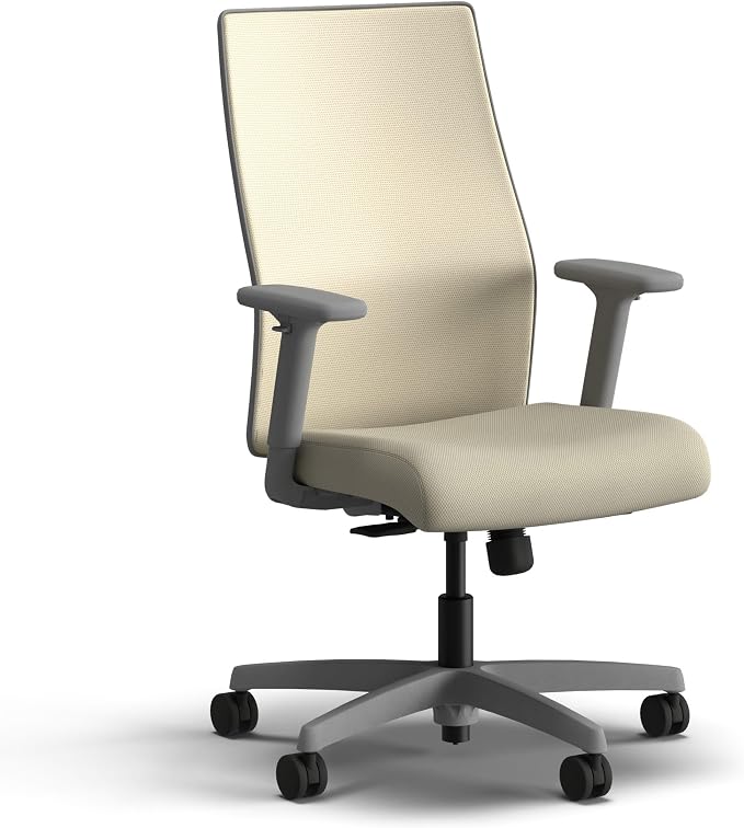 HON Ignition 2.0 Ergonomic Office Chair, Lumbar Support, Desk Chair, Linen | Ergonomic office desk chair with lumbar support, adjustable arms, office decor, workstation comfort for focused productivity