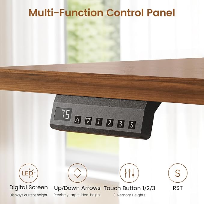 SEDETA Electric Standing Desk with 6 Drawers, 55" Adjustable Stand up Desk with Storage, Computer Desks with Power Outlets for Home Office, Black