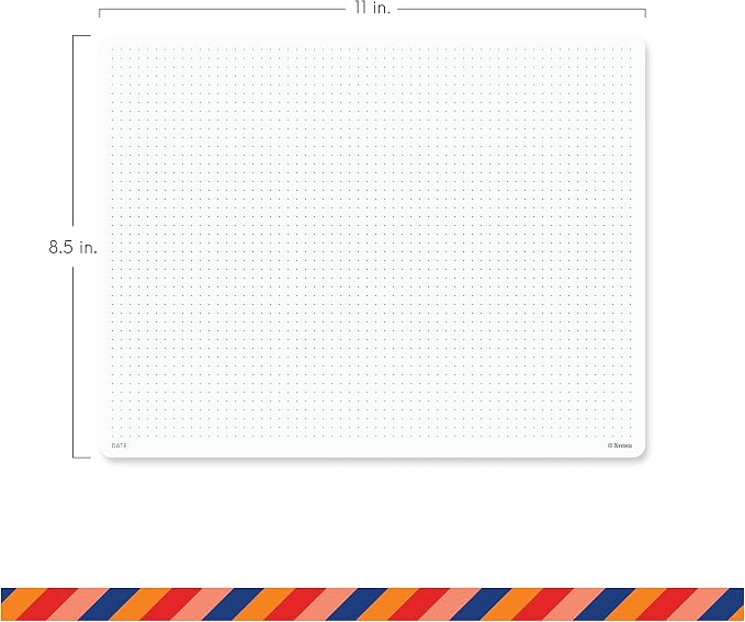Dot Grid Notepads 8.5 x 11 inch, 2 Pack | Minimalist Dotted Memo Mouse Pads with Premium Thick Paper, Letter Size