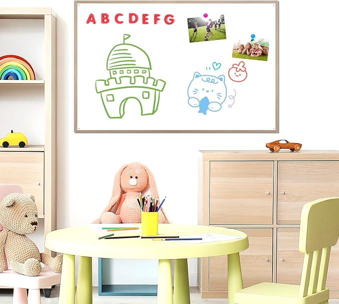 36”x24” Small Dry Erase Board for Wall 3' x 2' Double Sided Magnetic White Board Without Frame for Office, Class, Home
