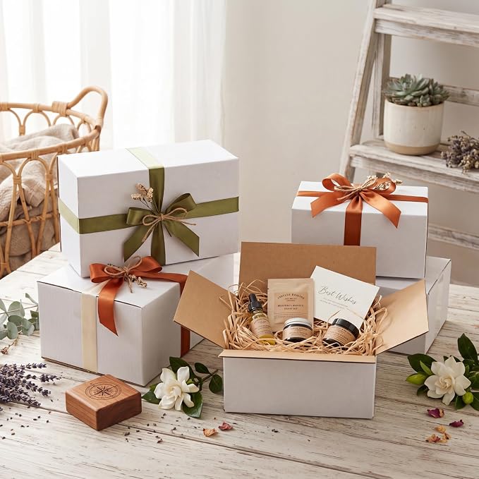 CRUGLA Assorted Sizes Shipping Boxes 30 Pack (10x7x5, 9x6x4, 8x6x4), White Corrugated Cardboard Mailers, Each 10 PCS Small Boxes for Small Business Packaging, Shipping & Storage