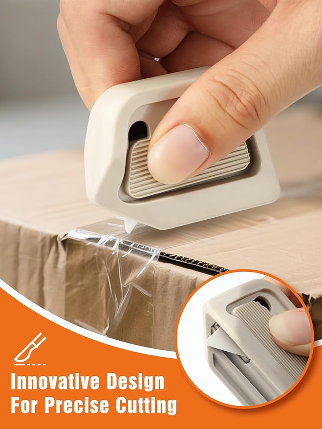 2 PACK Auto-Retractable Mini Box Cutter, Ceramic Blade, Magnetic Attachment, Keychain Box Opener, Specifically Designed for Opening Express Delivery Boxes