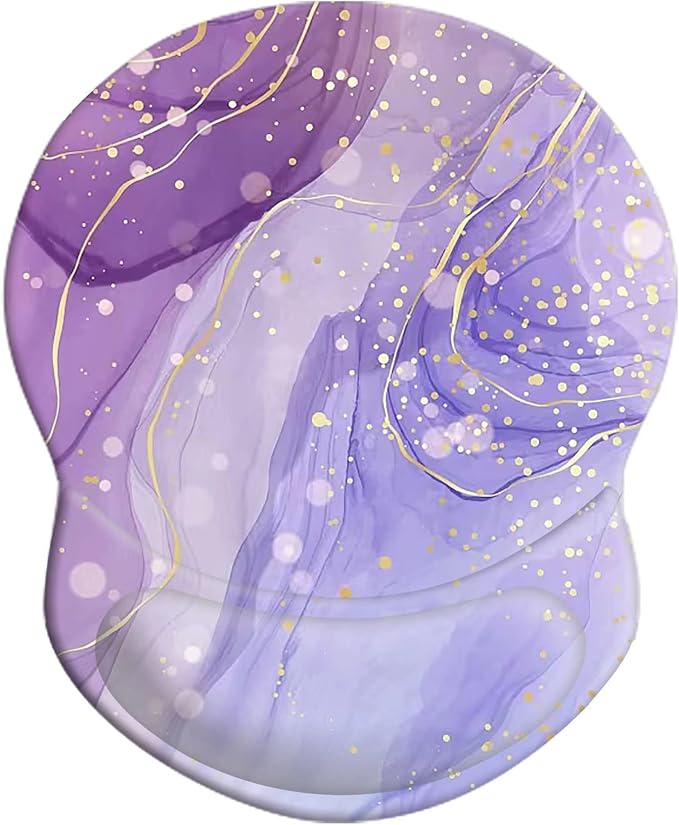 Mouse Pad with Wrist Support, Non Slip Mousepad Wrist Rest for Office, Computer, Laptop & Mac-Comfortable & Lightweight Ergonomic Support Mouse Mat(DL-Purple Fashion Marble-4)