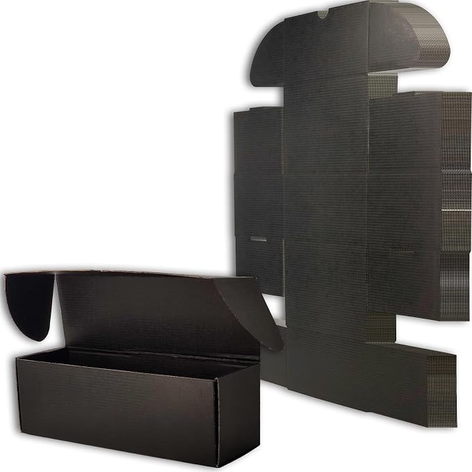 12x6x4 Shipping Boxes Black Mailer Corrugated Cardboard Box Set of 25 | for Packaging, Literature, Packing, Mailing, Storage, Small Business, Moving, Gift, Supplies, Quick Fold, Tab Locking