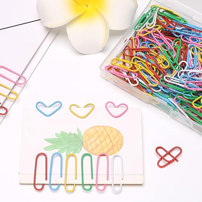 Elisel Colored Paper Clips, 200pcs Medium Size (1.3 inch), Durable and Rustproof, Great for Office, School and Personal Use (Multicolour)