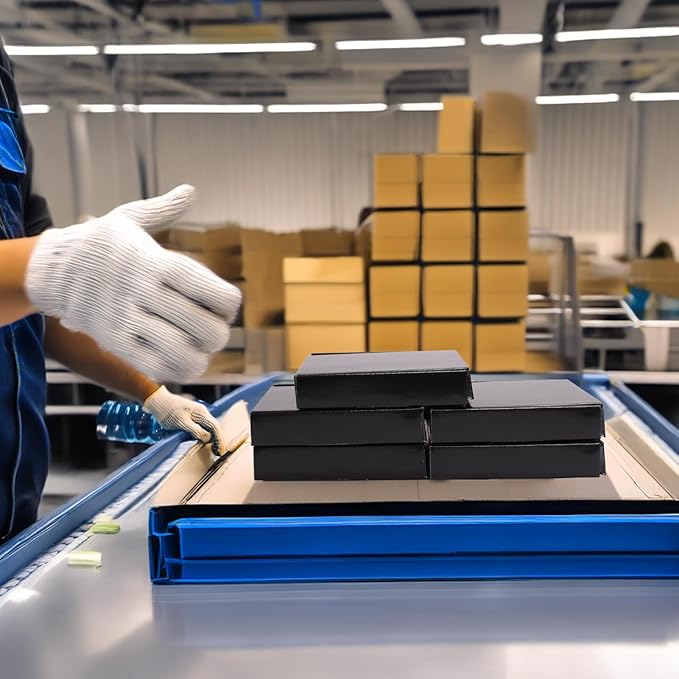 Rempry 7x5x1 Inches Black Shipping Boxes Pack of 50, Cardboard Corrugated Mailer Boxes for Packaging Small Business, Small Gift Boxes for Mailing Present