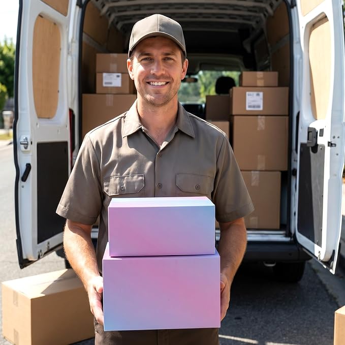 Shipping Boxes Medium 9x6x4 Inches, 30 Pack Mailer Packaging Boxes Bulk, Pink Blue Corrugated Cardboard Boxes for Small Business Mailing Packing