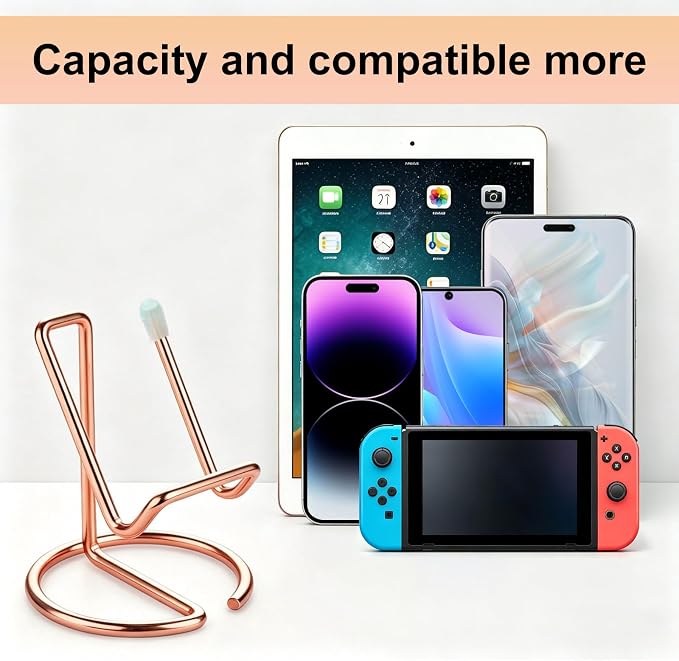 gianotter Rose Gold Phone Stand | Rose Gold Desk Organizer and Accessories, Phone Holder for Desk, Compatible with iPhones and iPads (Rose Gold)