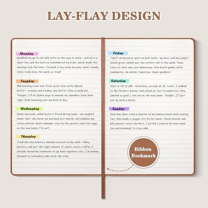 Hardcover Journal Notebooks for Work: 8 Pack, A5 100gsm Lined Paper | Multicolor, 5.7" x 8.3", PU Leather Cover, Notebooks for Office, School, Meetings, Daily Plans and Personal Journaling