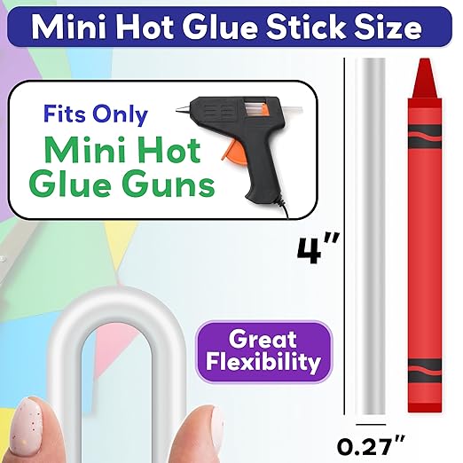 Innovative Haus Mini Hot Glue Sticks (50 Pack) - Fits Mini Glue Guns, 4" x 0.27" - Craft, Bond, Create on Wood, Metal, Glass and More - Transparent, Strong and Quick-Drying