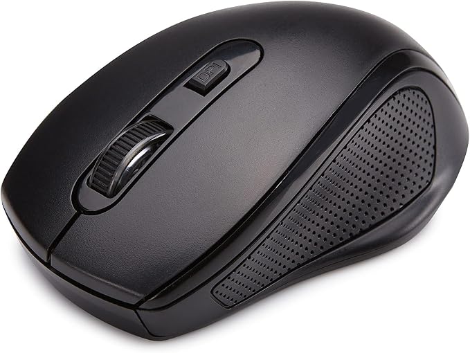 Amazon Basics Ergonomic Wireless Keyboard and Mouse Combo with Wrist Rest, Plug and Play, 2.4 GHz USB, Easy to Use, Black